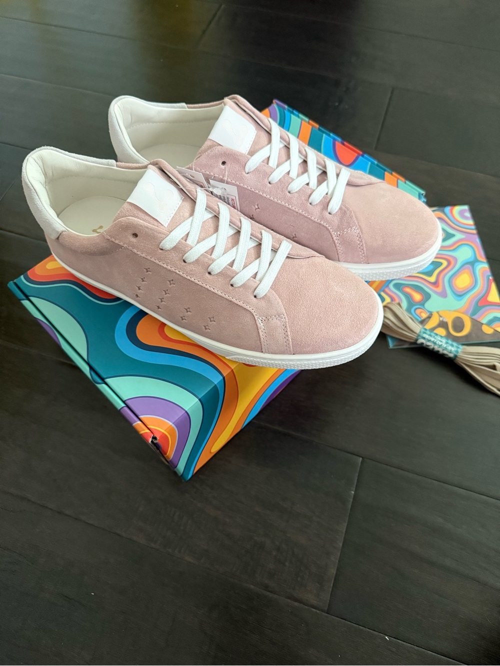 Women's Blush Suede Lace-Up Sneakers